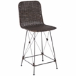 Safavieh Minerva Rattan and Iron Weaved Counter Stool in Brown / Black
