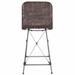 Safavieh Minerva Rattan and Iron Weaved Counter Stool in Brown / Black