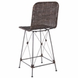 Safavieh Minerva Rattan and Iron Weaved Counter Stool in Brown / Black