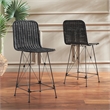 Safavieh Minerva Rattan and Iron Weaved Counter Stool in Black