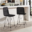 Safavieh Minerva Rattan and Iron Weaved Counter Stool in Black