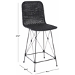 Safavieh Minerva Rattan and Iron Weaved Counter Stool in Black
