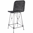 Safavieh Minerva Rattan and Iron Weaved Counter Stool in Black