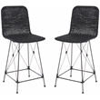Safavieh Minerva Rattan and Iron Weaved Counter Stool in Black