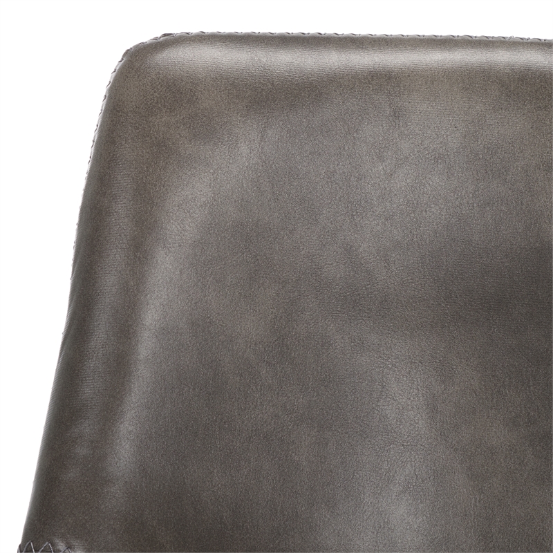 Safavieh Aelin Wood and Iron Adjustable Bar Stool in Gray / Black