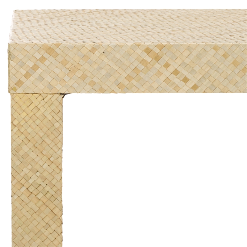 Safavieh Apis Raffia Wood 2 Shelf Console Table in Natural