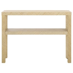 Safavieh Apis Raffia Wood 2 Shelf Console Table in Natural