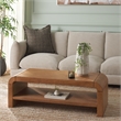 Safavieh Avivan Wood 1 Shelf Coffee Table in Natural
