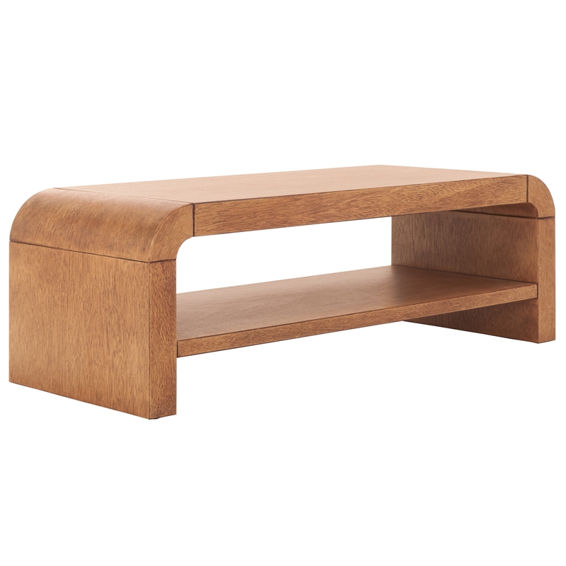 Safavieh Avivan Wood 1 Shelf Coffee Table in Natural