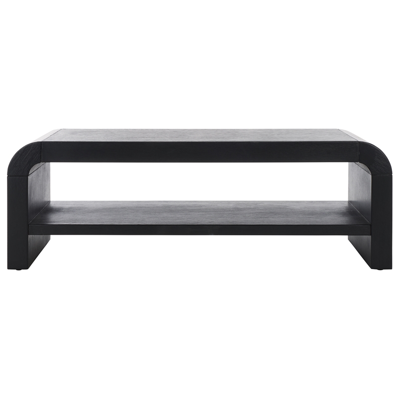 Safavieh Avivan Wood 1 Shelf Coffee Table in Black