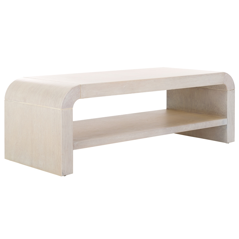 Safavieh Avivan Wood 1 Shelf Coffee Table in White