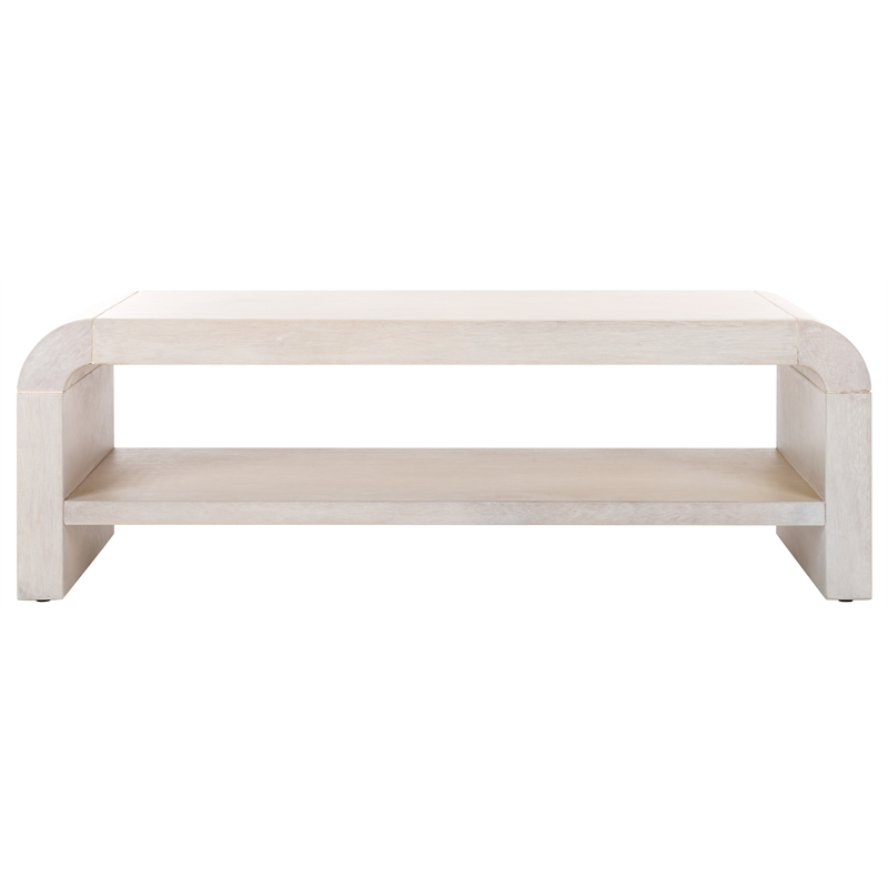 Safavieh Avivan Wood 1 Shelf Coffee Table in White