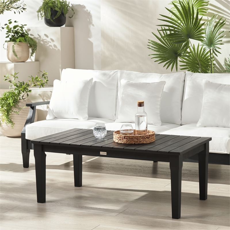 Safavieh Martinique Wood Patio Coffee Table in Black