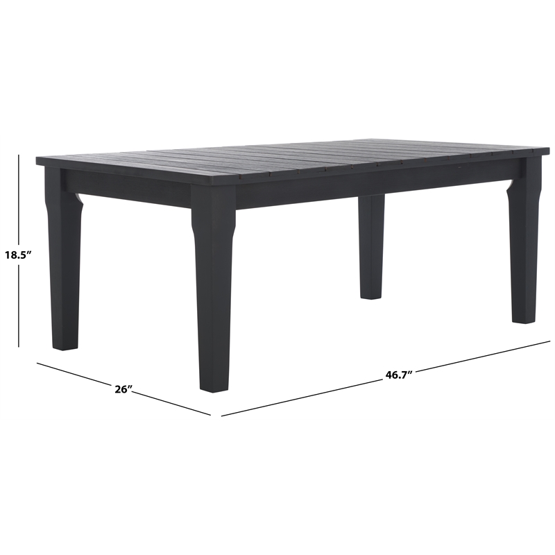 Safavieh Martinique Wood Patio Coffee Table in Black