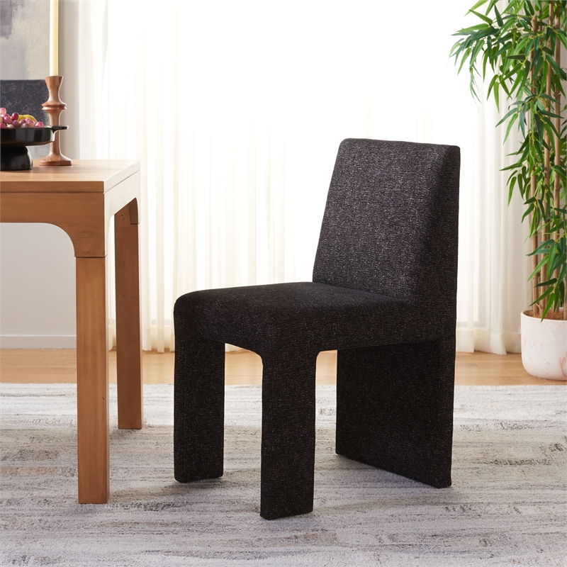 Safavieh Zale Wood and Polyester Dining Chair in Black