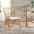 Safavieh Zorianna Rattan Dining Chair with Cushion in White / Natural