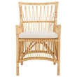 Safavieh Zorianna Rattan Dining Chair with Cushion in White / Natural