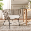 Safavieh Camira Rattan Dining Chair with Cushion in White / Natural