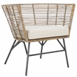 Safavieh Camira Rattan Dining Chair with Cushion in White / Natural