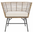 Safavieh Camira Rattan Dining Chair with Cushion in White / Natural
