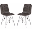Safavieh Minerva Rattan Weaved Dining Chair in Brown / Black
