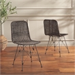 Safavieh Minerva Rattan Weaved Dining Chair in Brown / Black