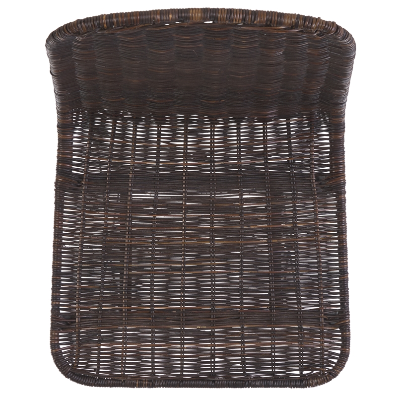 Safavieh Minerva Rattan Weaved Dining Chair in Brown / Black