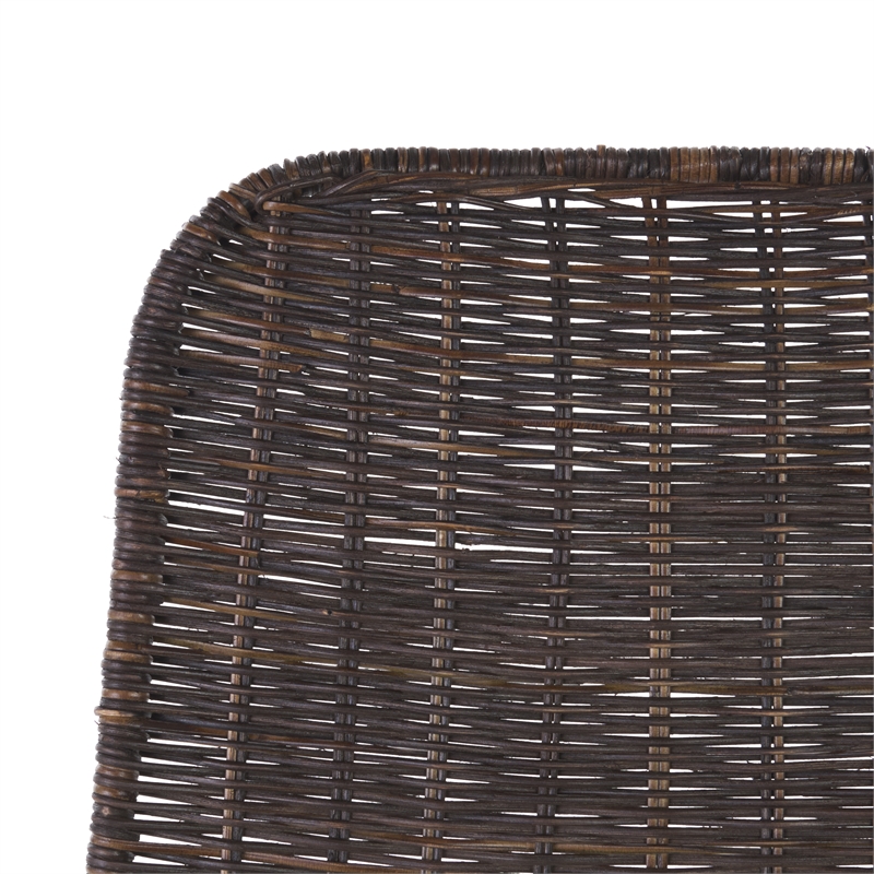 Safavieh Minerva Rattan Weaved Dining Chair in Brown / Black