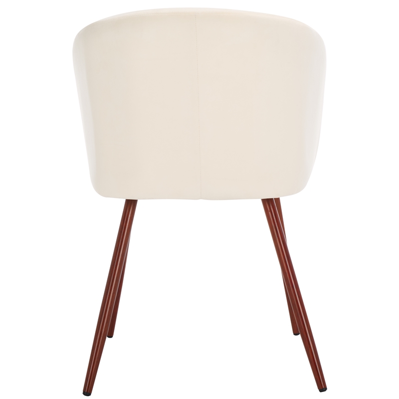 Safavieh Aminah Wood Upholstered Dining Chair in Ivory / Walnut