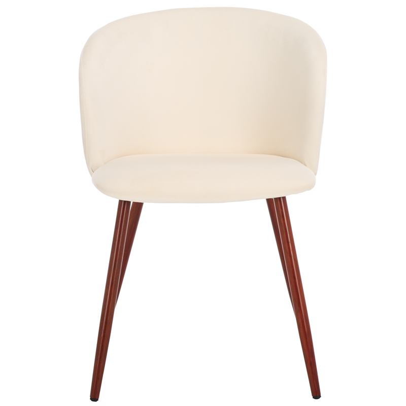 Safavieh Aminah Wood Upholstered Dining Chair in Ivory / Walnut