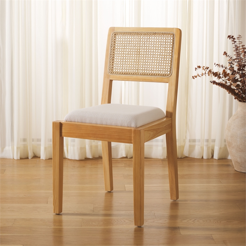 Safavieh Suzetta Pine Wood Dining Chair in Natural / White