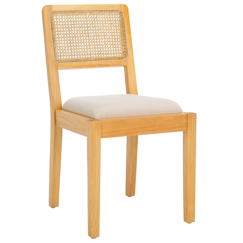 Safavieh Suzetta Pine Wood Dining Chair in Natural / White