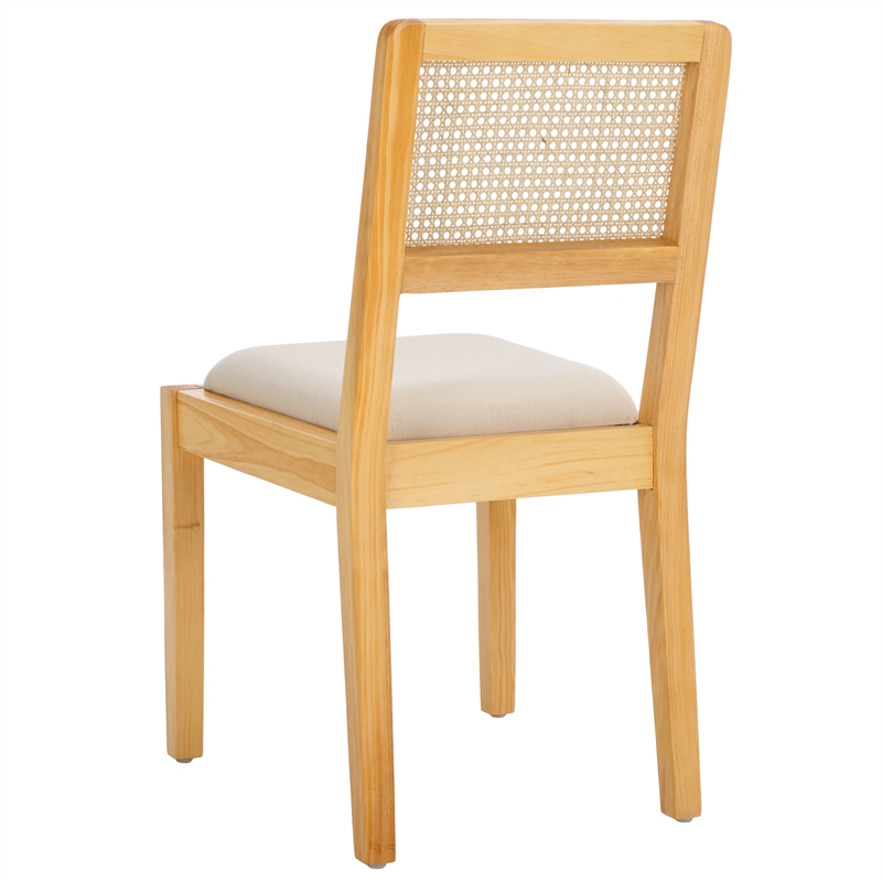Safavieh Suzetta Pine Wood Dining Chair in Natural / White
