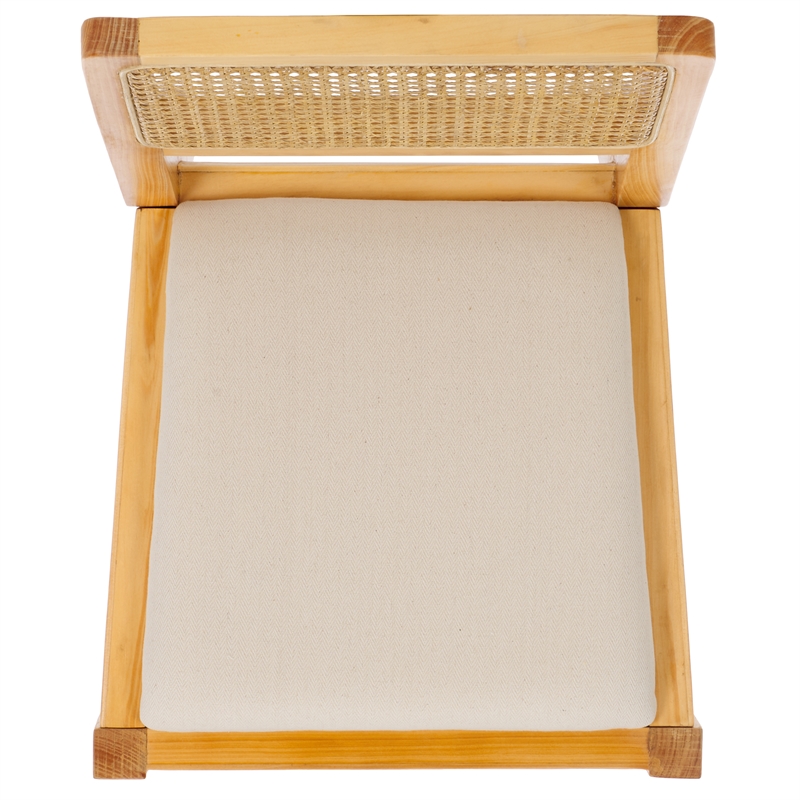 Safavieh Suzetta Pine Wood Dining Chair in Natural / White