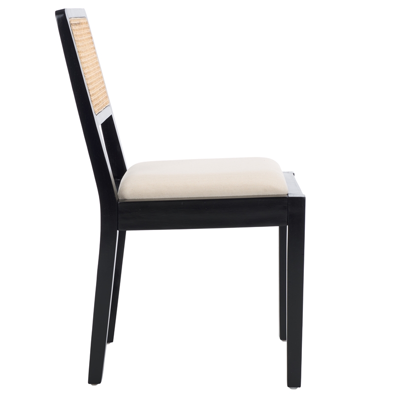 Safavieh Suzetta Pine Wood Dining Chair in Black /Natural / White