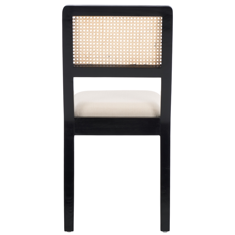 Safavieh Suzetta Pine Wood Dining Chair in Black /Natural / White