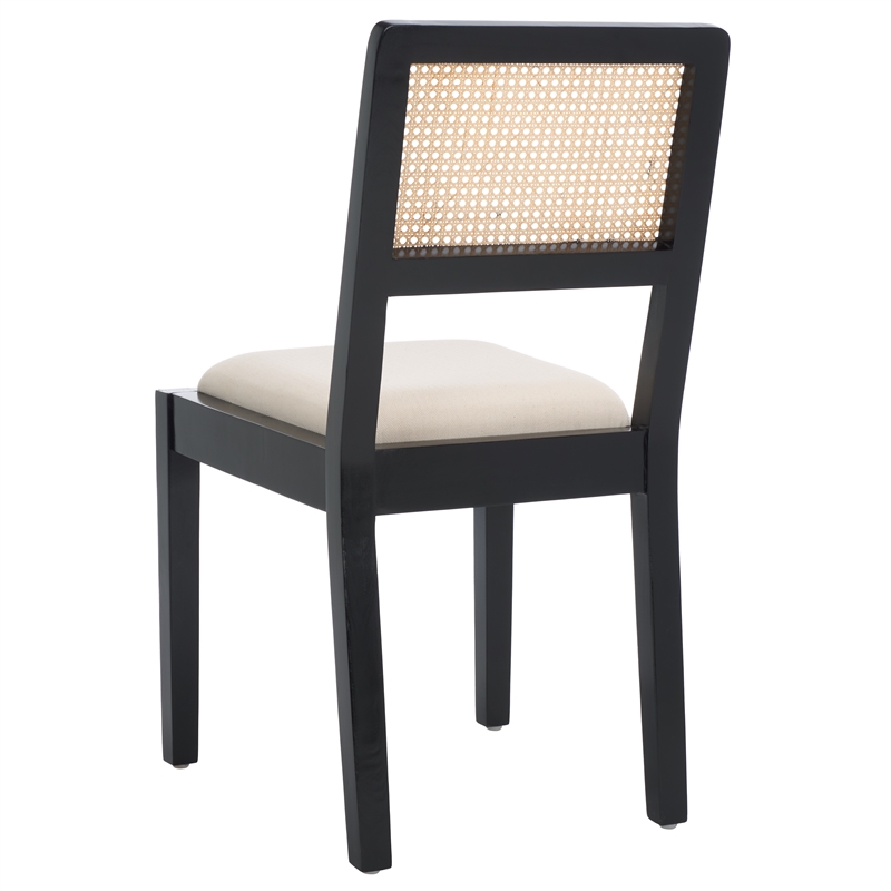 Safavieh Suzetta Pine Wood Dining Chair in Black /Natural / White