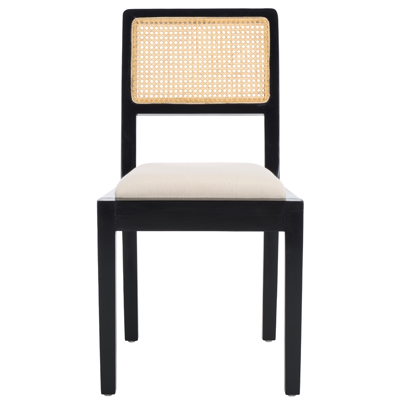 Safavieh Suzetta Pine Wood Dining Chair in Black /Natural / White