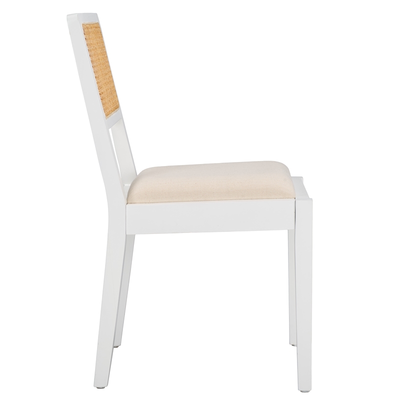 Safavieh Suzetta Pine Wood Dining Chair in White / Natural