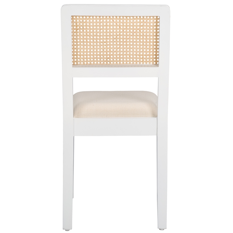 Safavieh Suzetta Pine Wood Dining Chair in White / Natural