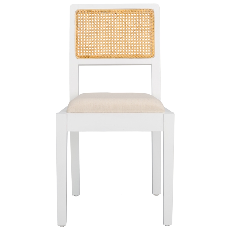 Safavieh Suzetta Pine Wood Dining Chair in White / Natural