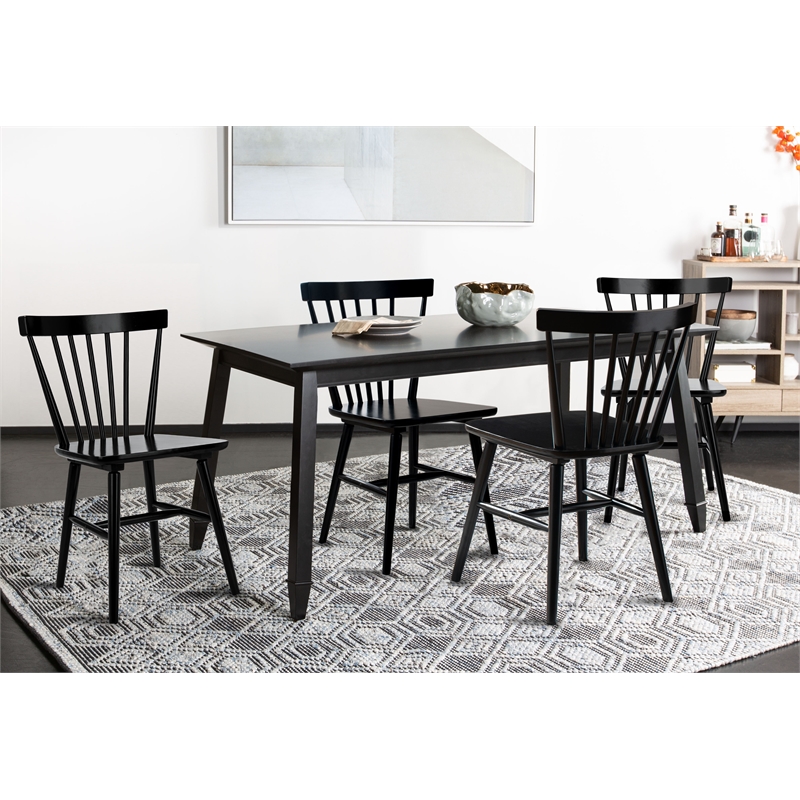 Safavieh Winona Wood Spindle Back Dining Chair in Black
