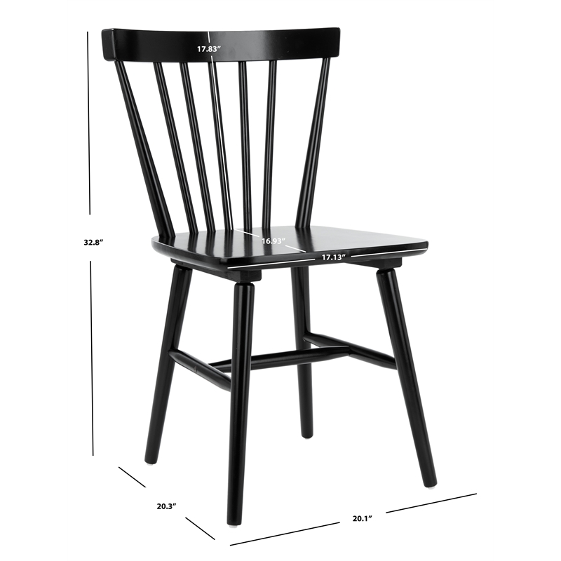 Safavieh Winona Wood Spindle Back Dining Chair in Black