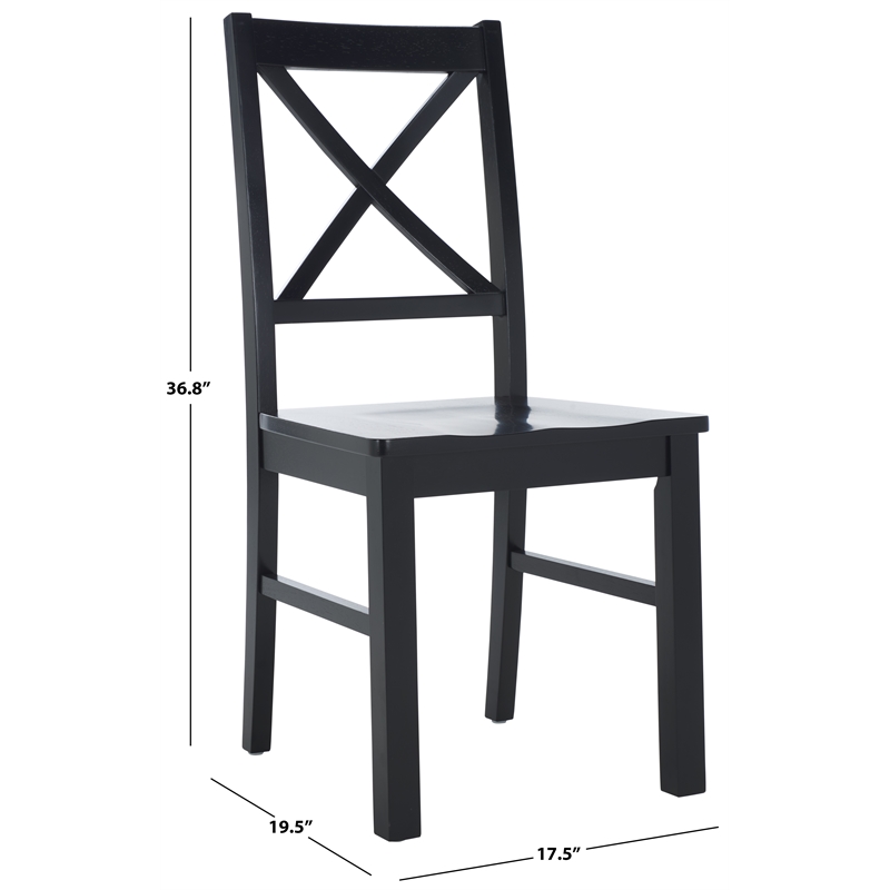 Safavieh Akash Wood Dining Chair in Black
