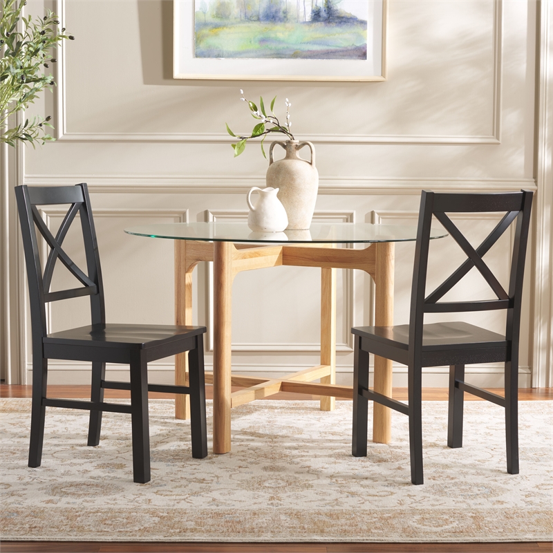 Safavieh Akash Wood Dining Chair in Black