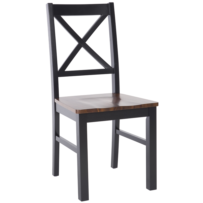 Safavieh Akash Wood Dining Chair in Black / Walnut