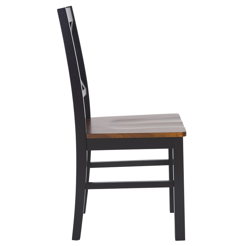 Safavieh Akash Wood Dining Chair in Black / Walnut