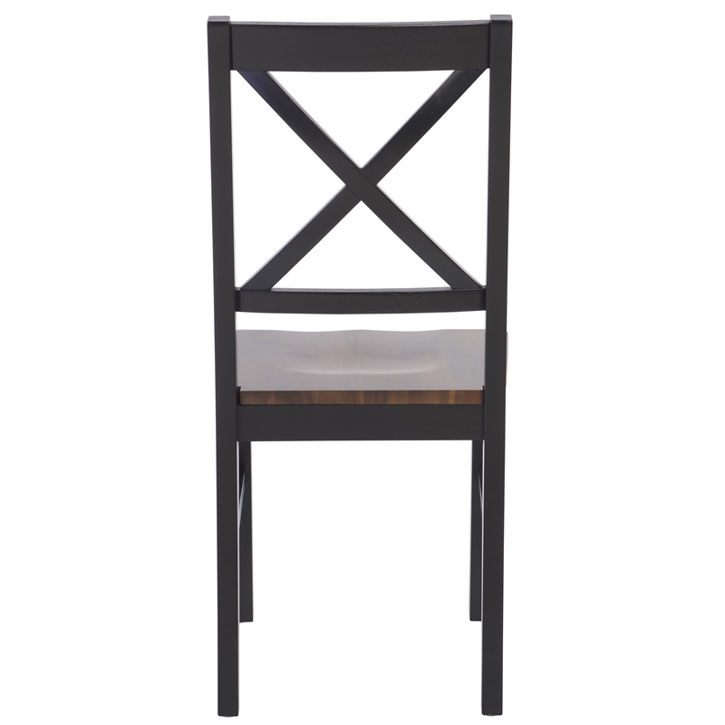 Safavieh Akash Wood Dining Chair in Black / Walnut