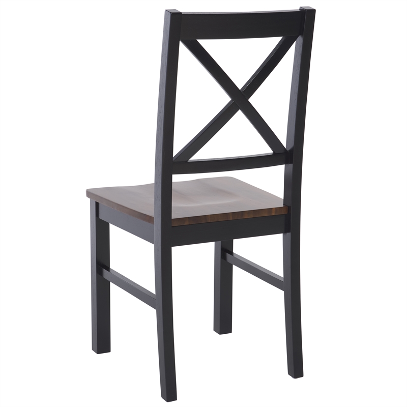 Safavieh Akash Wood Dining Chair in Black / Walnut