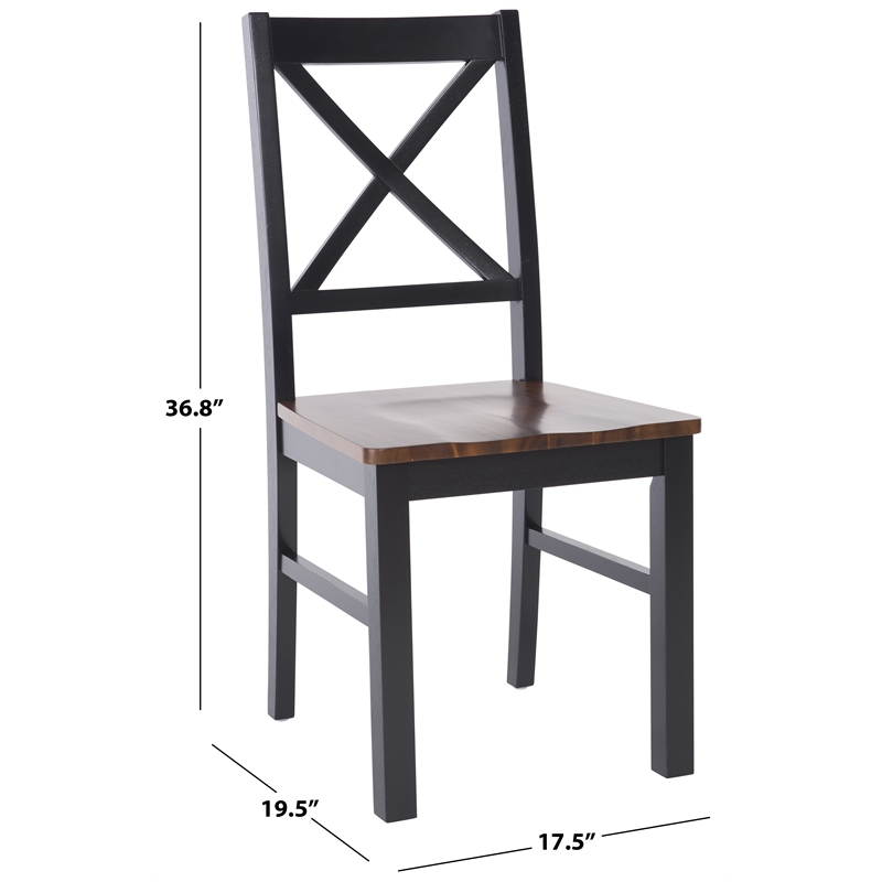 Safavieh Akash Wood Dining Chair in Black / Walnut